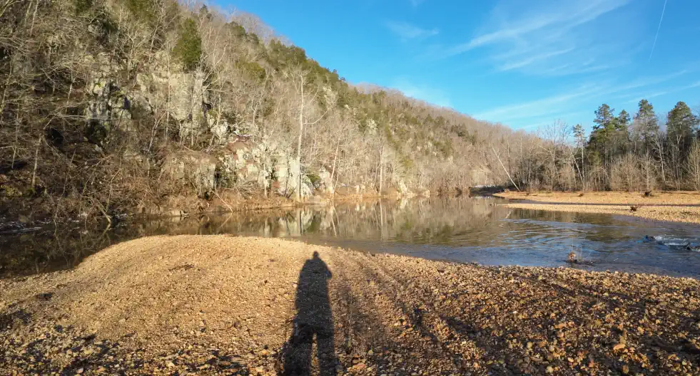 stephen and lucent at the end of the shut ins trail where the st francis river opens from shut ins to flood plain north of lake wappapello
